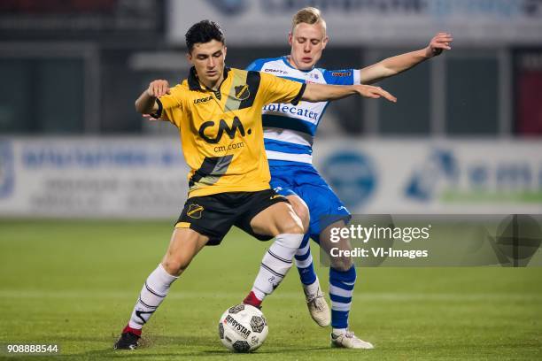 Manu Garcia of NAC Breda, Rick Dekker of PEC Zwolle during the Dutch Eredivisie match between PEC Zwolle and NAC Breda at the MAC3Park stadium on...