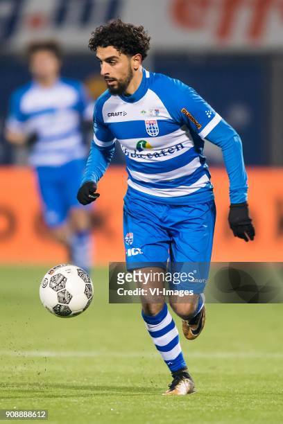 Youness Mokhtar of PEC Zwolle during the Dutch Eredivisie match between PEC Zwolle and NAC Breda at the MAC3Park stadium on January 20, 2018 in...
