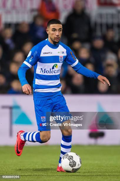 Younes Namli of PEC Zwolle during the Dutch Eredivisie match between PEC Zwolle and NAC Breda at the MAC3Park stadium on January 20, 2018 in Zwolle,...