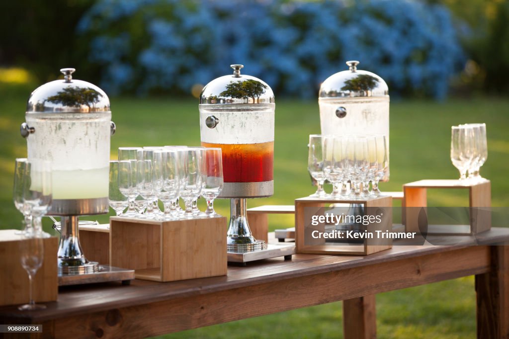 Lemonade and Ice Tea servings for guests