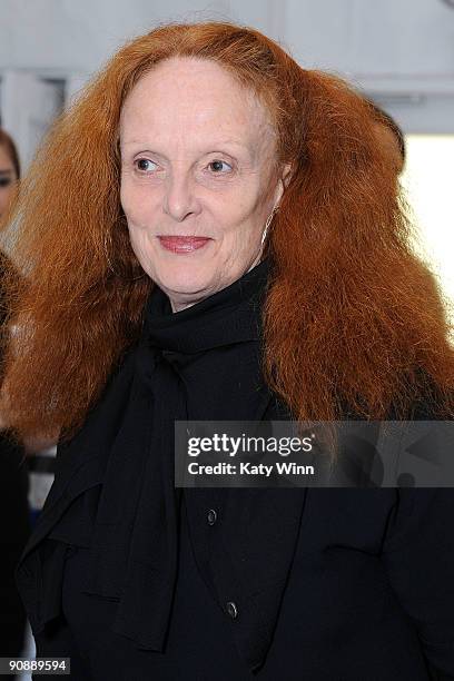 Vogue creative director Grace Coddington attends Mercedes-Benz Fashion Week at Bryant Park on September 17, 2009 in New York, New York.