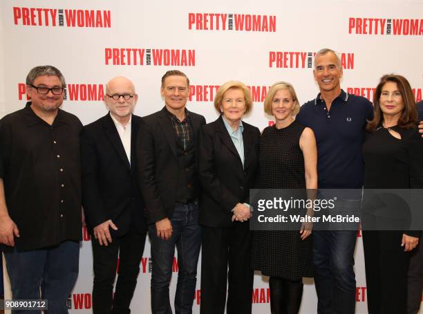 Lawton, Jim Vallance, Bryan Adams, Barbara Marshall, Kathleen Marshall, Jerry Mitchell, Paula Wagner attend the cast photocall for the New Broadway...