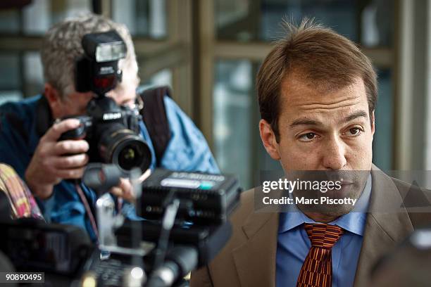 Art Folsom , the attorney for terror suspect Najibullah Zazi speaks with the media after arriving at the Byron G. Rogers Federal Building September...