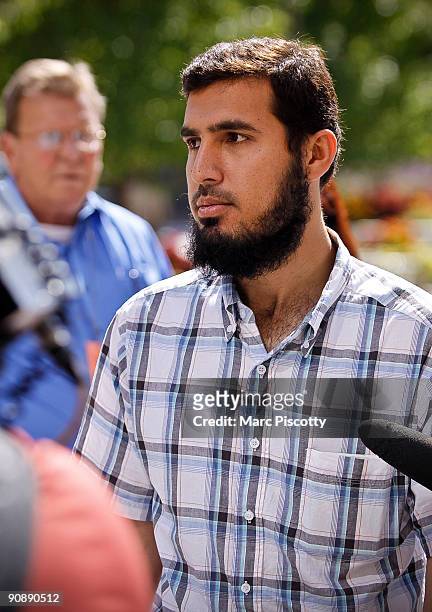 Najibullah Zazi arrives at the Byron G. Rogers Federal Building in downtown with his attorney Art Folsom september 17, 2009 in Denver, Colorado. Zazi...