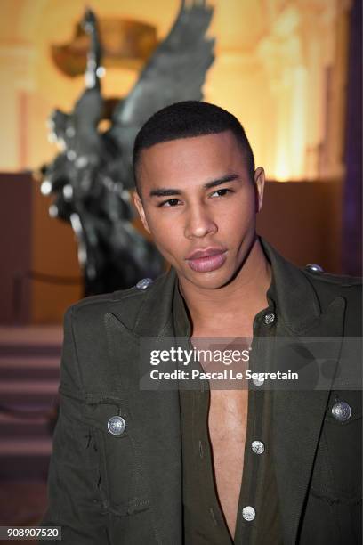 Olivier Rousteing attends the Giambattista Valli Haute Couture Spring Summer 2018 show as part of Paris Fashion Week on January 22, 2018 in Paris,...