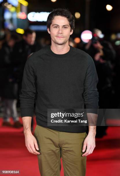 Dylan O'Brien attends the UK fan screening of 'Maze Runner: The Death Cure' at Vue West End on January 22, 2018 in London, England.