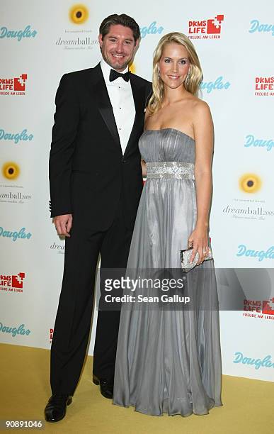 Television presenter Judith Rakers and her husband Andreas Pfaff attend the dreamball 2009 charity gala at the Ritz-Carlton on September 17, 2009 in...