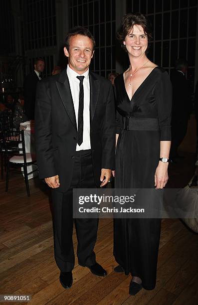 Austin Healey and Jan Barlow, Chief Executive of Battersea Dogs and Cats Home attend the Collars and Cuffs Ball at the Royal Opera House on September...