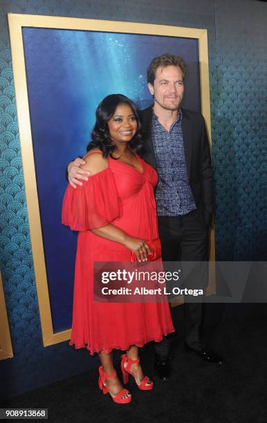 Actress Octavia Spencer and Michael Shannon arrive for the Premiere Of Fox Searchlight Pictures' "The Shape Of Water" held at Academy Of Motion...