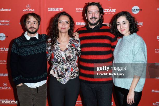 Composer Ahmet Kenan Bilgic, producer Diloy Gülün, director Tolga Karaçelik and Tugce Altug attend the "Butterflies" Premiere during 2018 Sundance...