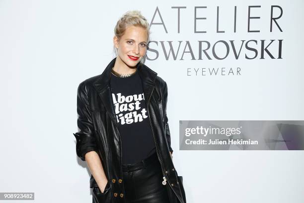 Poppy Delevingne attends the Atelier Swarovski Eyewear Dinner as part of Paris Fashion Week at Hotel Crillon on January 22, 2018 in Paris, France.