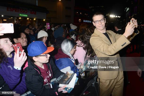 Will Poulter attends the UK fan screening of 'Maze Runner: The Death Cure' at Vue West End on January 22, 2018 in London, England.