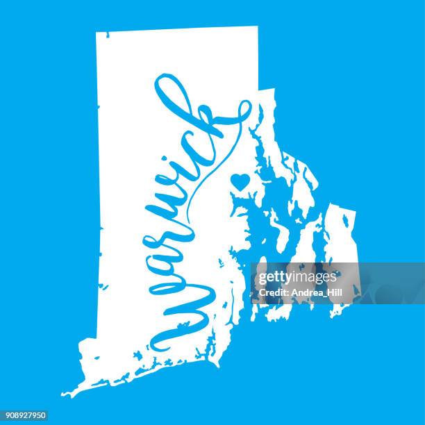 warwick, rhode island eps10 vector map - warwick rhode island stock illustrations