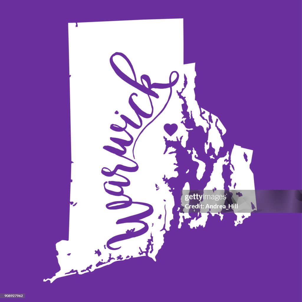 Warwick, Rhode Island EPS10 Vector Map