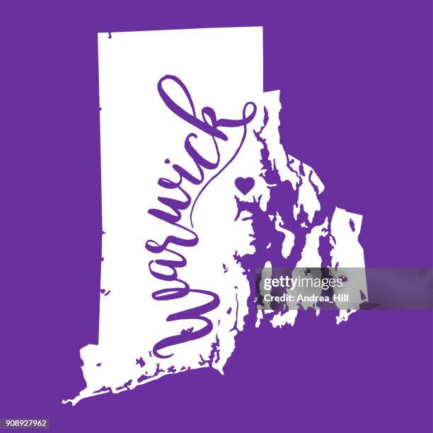 warwick, rhode island eps10 vector map - warwick rhode island stock illustrations
