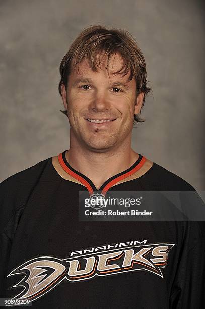 Jassen Cullimore of the Anaheim Ducks poses for his official headshot for the 2009-2010 NHL season.
