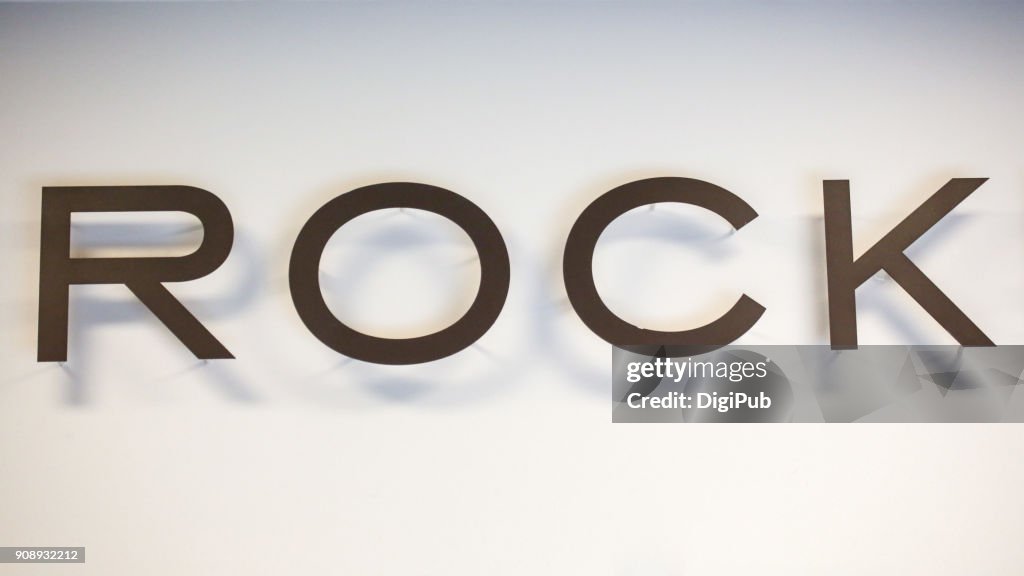 Part of a sign “ROCK”