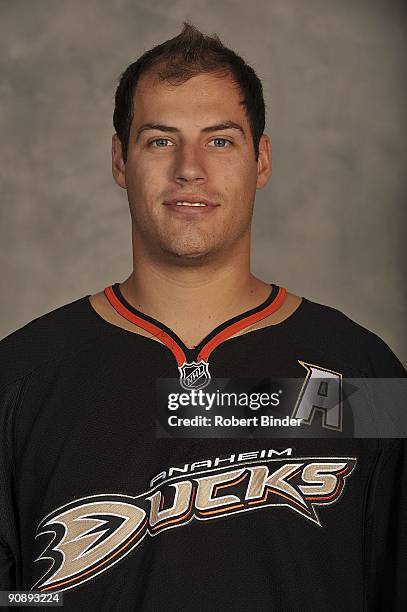 Ryan Getzlaf of the Anaheim Ducks poses for his official headshot for the 2009-2010 NHL season.