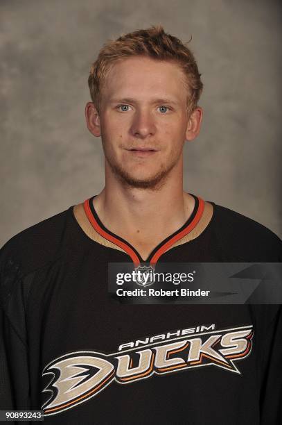 Corey Perry of the Anaheim Ducks poses for his official headshot for the 2009-2010 NHL season.