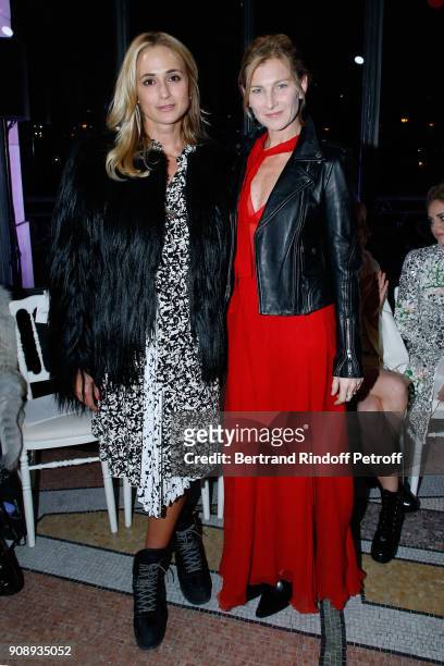 Elisabeth von Thurn und Taxis and Elizabeth von Guttman attend the Giambattista Valli Haute Couture Spring Summer 2018 show as part of Paris Fashion...