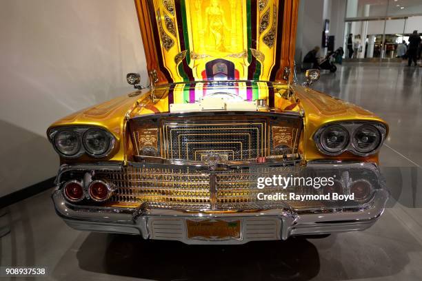 Chevrolet Impala 'Final Score' is on display in the David and Ginny Sydorick Grand Concourse inside the Petersen Automotive Museum in Los Angeles,...