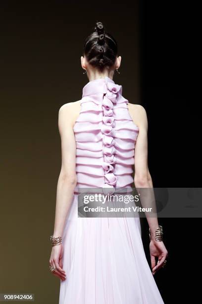 Model walks the runway during the Antonio Grimaldi Haute Couture Spring Summer 2018 show as part of Paris Fashion Week on January 22, 2018 in Paris,...