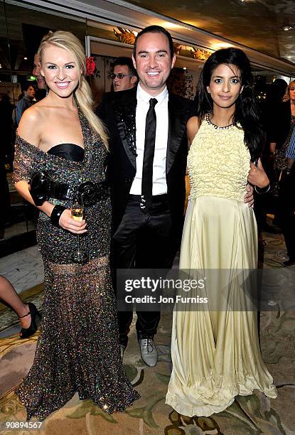 Zoe Salmon, Nick Ede and Konnie Huq attend the Ndoro Children's Charities fundraising gala at Dorchester Hotel on September 17, 2009 in London,...