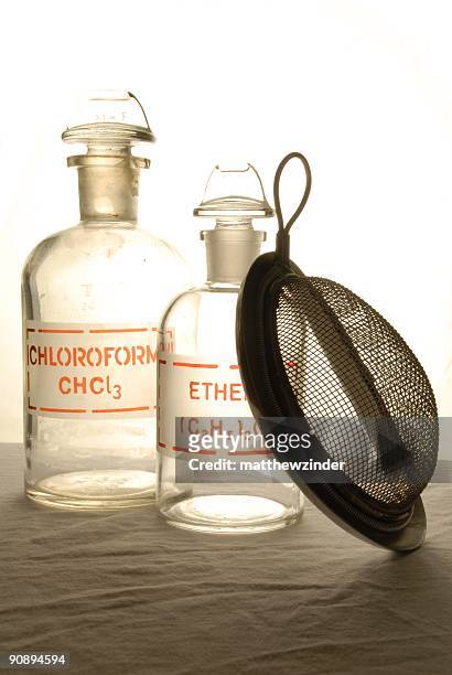 antikes anesthesia artikel. - chloroform stock-fotos und bilder
