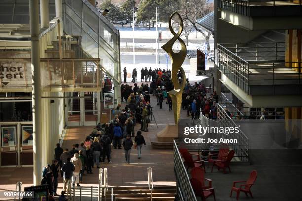 Waiting in line for tickets to see Hamilton at the Denver Center for the Performing Arts. January 22, 2018 in Denver, Colorado.