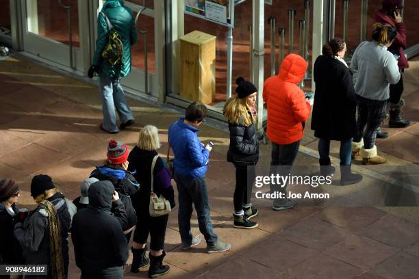 Waiting in line for tickets to see Hamilton at the Denver Center for the Performing Arts. January 22, 2018 in Denver, Colorado.