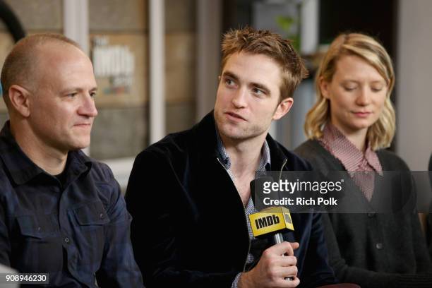 David Zellner, Robert Pattinson and Mia Wasikowska of 'Damsel' attend The IMDb Studio and The IMDb Show on Location at The Sundance Film Festival on...