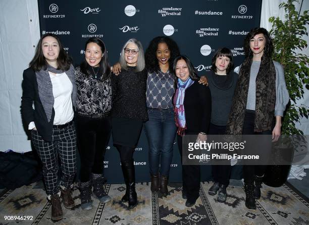 Lauren Wolkstein, Angela C. Lee, Ruth Ann Harnisch, Sabrina Schmidt Gordan, Romona Diaz, Eliza Hittman, and Lana Wilson attend The Sundance...