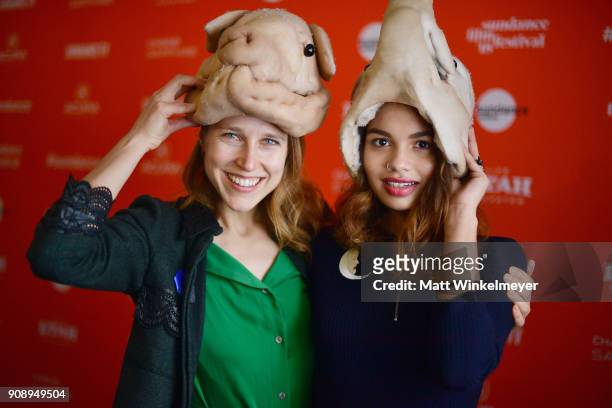 Director Josephine Decker and actor Helena Howard attend the "Madeline's Madeline" Premiere during the 2018 Sundance Film Festival at Park City...