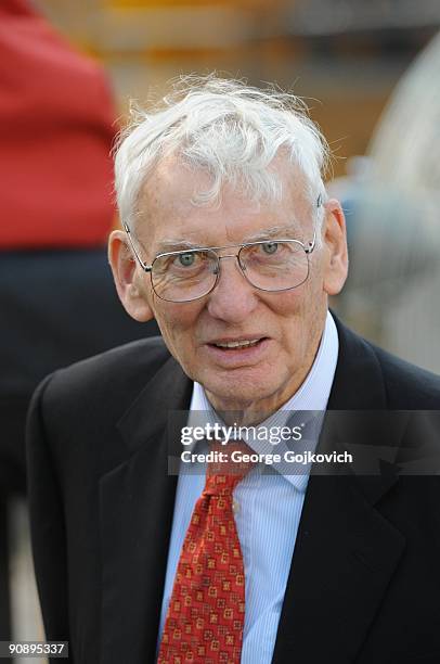 Dan Rooney, chairman emeritus of the Pittsburgh Steelers and the United States Ambassador to Ireland, looks on from the sideline before a game...