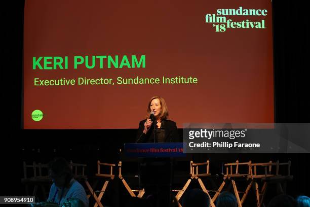 Keri Putnam speaks onstage at The Sundance Institute, Refinery29, and DOVE Chocolate Present 2018 Women at Sundance Brunch at The Shop on January 22,...