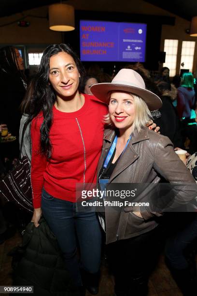 Jessica Sanders and Tiffany Shlain attend The Sundance Institute, Refinery29, and DOVE Chocolate Present 2018 Women at Sundance Brunch at The Shop on...