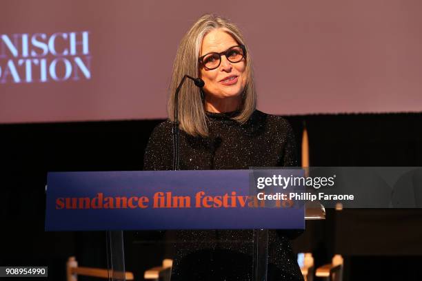 Ruth Ann Harnisch speaks onstage at The Sundance Institute, Refinery29, and DOVE Chocolate Present 2018 Women at Sundance Brunch at The Shop on...