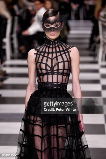 Model walks the runway during the Christian Dior Spring Summer 2018 show as part of Paris Fashion Week on January 22, 2018 in Paris, France.