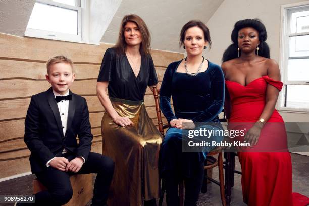 Patrik Nokkvi Petursson, Isold Uggadottir, Kristin Thora Haraldsdottir and Babetida Sadjo from the film 'And Breathe Normally' pose for a portrait in...