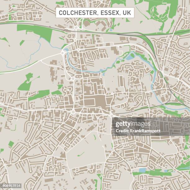 colchester essex uk city street map - colchester stock illustrations