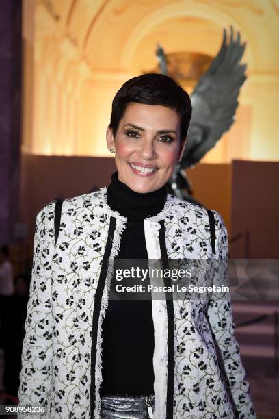 Cristina Cordula attends the Giambattista Valli Haute Couture Spring Summer 2018 show as part of Paris Fashion Week on January 22, 2018 in Paris,...