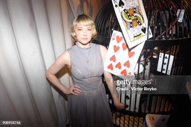 Haley Bennett attends Le Bal Surrealiste Dior during Haute Couture Spring Summer 2018 show as part of Paris Fashion Week on January 22, 2018 in...