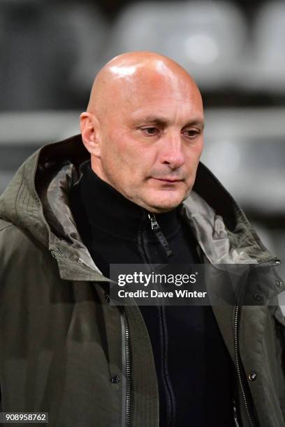 Ajaccio coach Olivier Pantaloni during the Ligue 2 match between Paris FC and AC Ajaccio on January 22, 2018 in Paris, France.