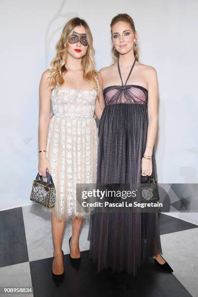 Valentina Ferragni and Chiara Ferragni attend Le Bal Surrealiste Dior during Haute Couture Spring Summer 2018 show as part of Paris Fashion Week on...