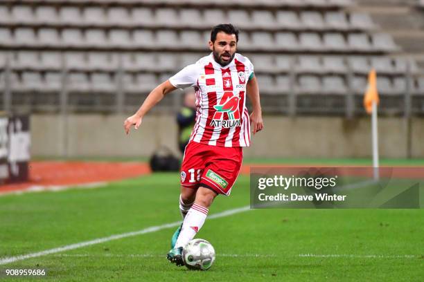 Johan Cavalli of AC Ajaccio during the Ligue 2 match between Paris FC and AC Ajaccio on January 22, 2018 in Paris, France.