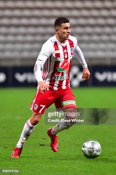 Riad Nouri of AC Ajaccio during the Ligue 2 match between Paris FC and AC Ajaccio on January 22, 2018 in Paris, France.