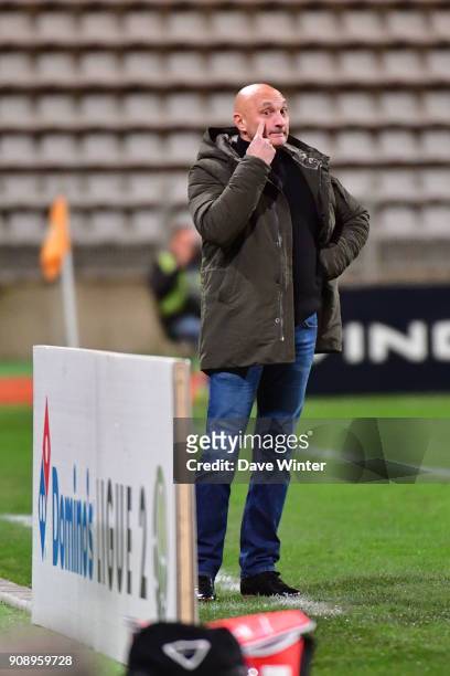 Ajaccio coach Olivier Pantaloni during the Ligue 2 match between Paris FC and AC Ajaccio on January 22, 2018 in Paris, France.