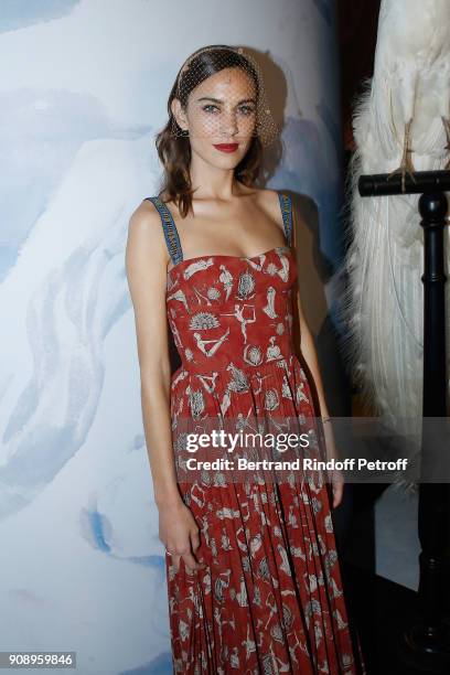 Alexa Chung attends Le Bal Surrealiste Dior during Haute Couture Spring Summer 2018 show as part of Paris Fashion Week on January 22, 2018 in Paris,...
