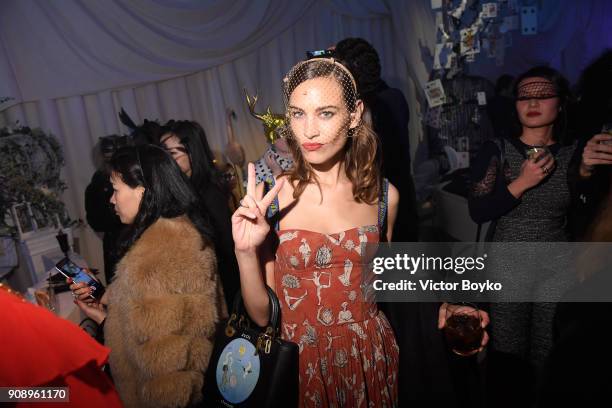 Alexa Chung attends Le Bal Surrealiste Dior during Haute Couture Spring Summer 2018 show as part of Paris Fashion Week on January 22, 2018 in Paris,...