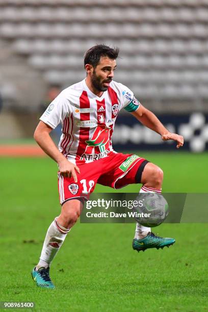 Johan Cavalli of AC Ajaccio during the Ligue 2 match between Paris FC and AC Ajaccio on January 22, 2018 in Paris, France.